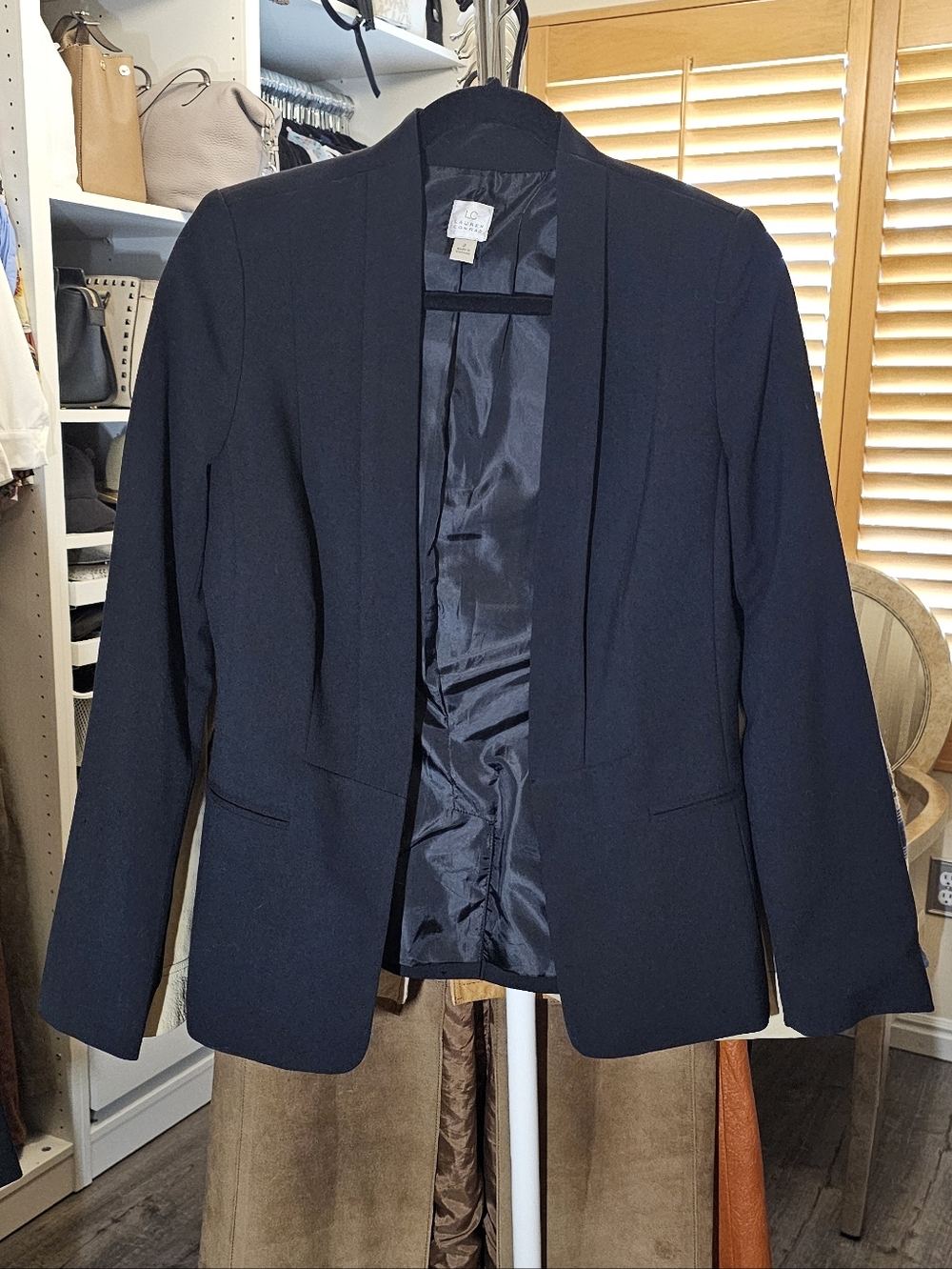 LC Lauren Conrad Black, Open-Front Blazer. Size 2.